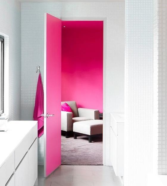 neon modern interior colors bright accents creating lushome pink door painting artigo