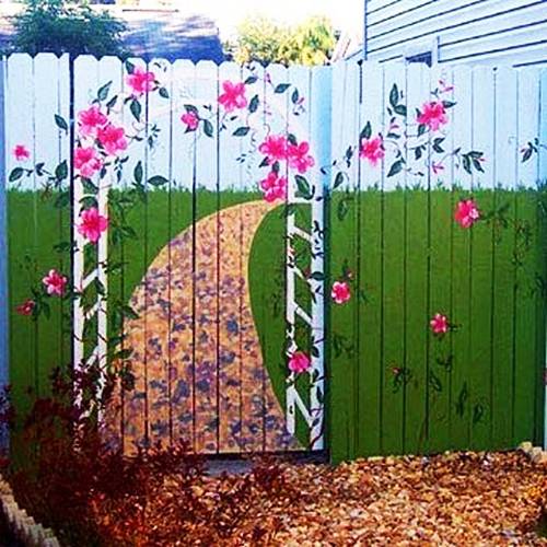 Colorful Painting Ideas for Fences Adding Bright