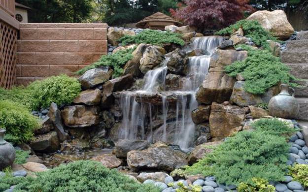 waterfall landscaping backyard water pondless waterfalls garden landscape outdoor pond homemade features tranquility feature retaining yard lushome rock say does