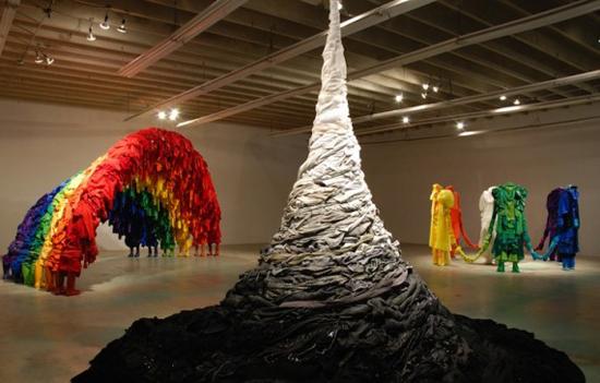 Recycling Clothing from Closets for Contemporary Textile Sculptures and