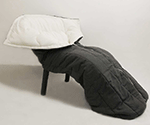 modern chair with blanket