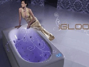 modern bathroom decorating with acrylic bathtubs and LED lighting design