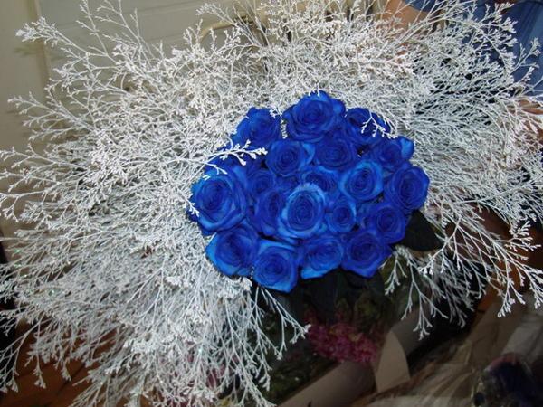 変更OK 【専用です】Blue rose Flowers♪ブーケ風☆スワッグ【壁掛け
