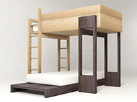 wooden bunk beds in contemporary style