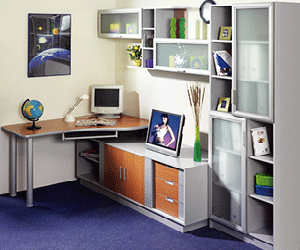 modern studen desk, space saving furniture design for corner