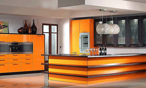orange stripes contemporary decor