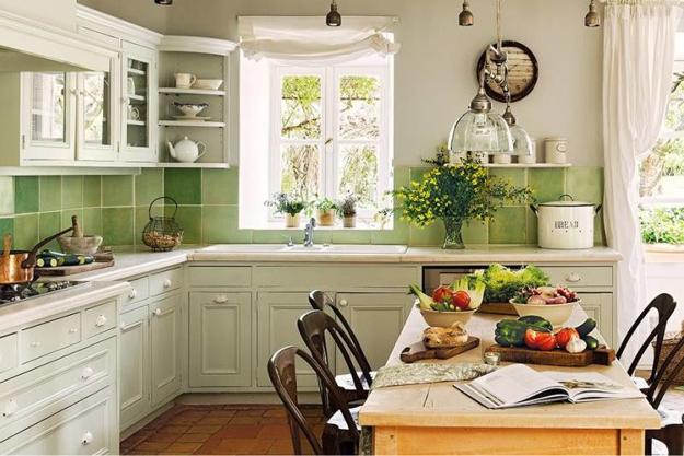 apple green kitchen wall