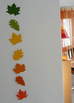 wall decor, decorating with autumn leaves colors and modern interior decorating ideas for walls