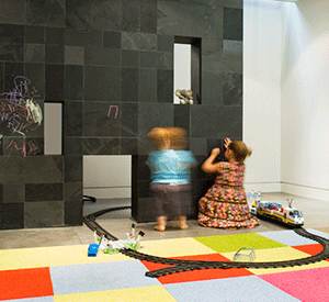 black stone wall design for kids room