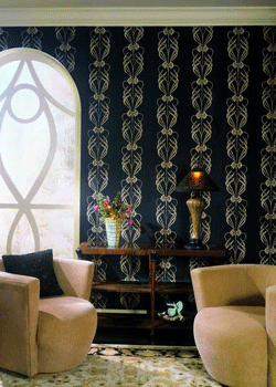 Black Wallpaper Living Room