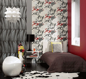 Black Color Bedroom Wall Decorating For Teens