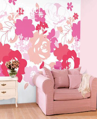 wallpaper floral patterns designs modern pink purple red