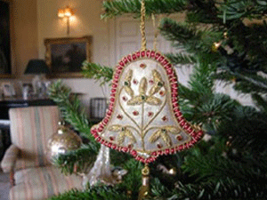 decorating living room white red golden bell