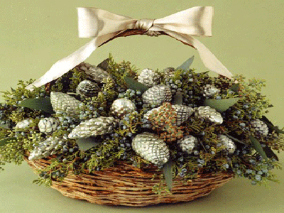 Eco Christmas Table Decorations Made of Pine Cones