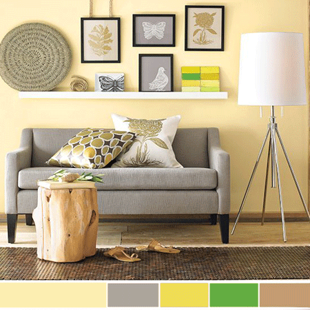 Interior Color Schemes Yellow Green Spring Decorating