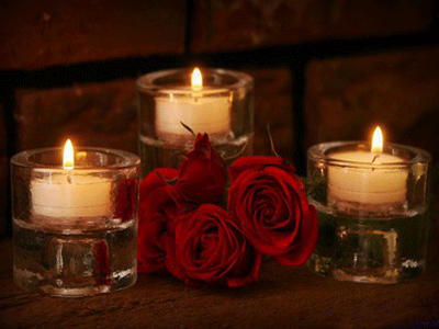 flowers red roses romantic holiday candles decor