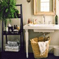 small bathrooms storage shelves interior colors green