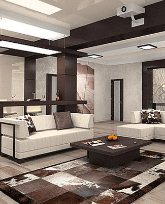 Brown Furniture White Floor Walls Color Idea chicago 2022