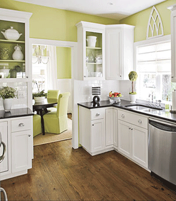 Kitchen Decorating Ideas Green Paint Colors And Wall Tiles
