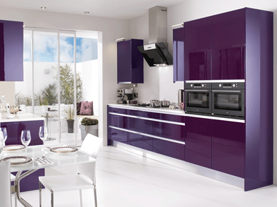 Purple Kitchen Cabinets, Modern Kitchen Color Schemes
