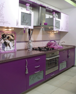 Purple Kitchen Cabinets, Modern Kitchen Color Schemes