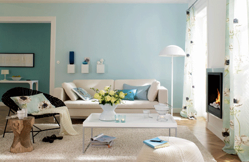 Interior Decorating With Sky Blue Color For Spacious Look