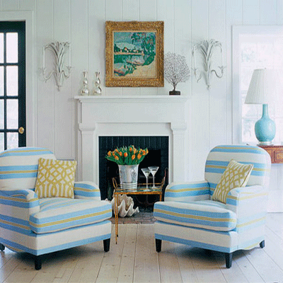 Interior Decorating  with Sky Blue  Color for Spacious Look 