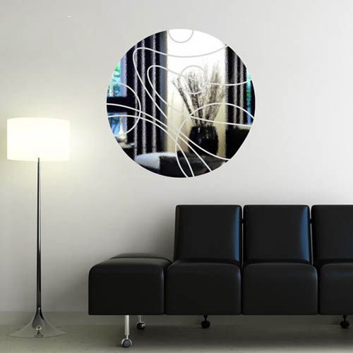 round mirror sticker for modern wall decor ideas and light room design for home staging