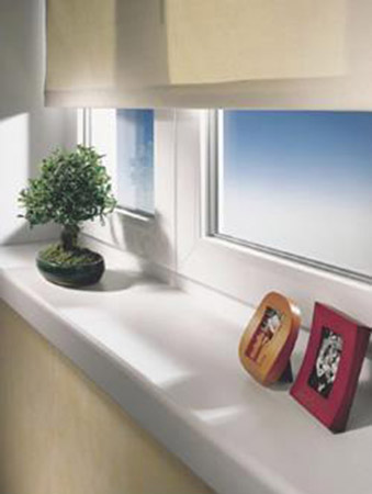 window sill decorating with picture frames