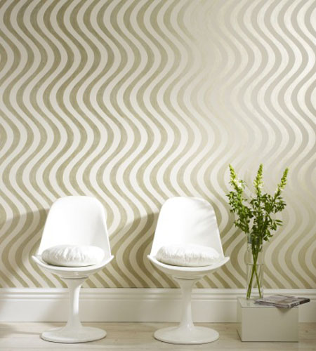 wavy stripes on a wall in black and white colors
