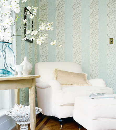 Striped Wallpaper And Home Decorating Fabrics Changing