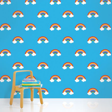 blue wallpaper for children bedroom decorating