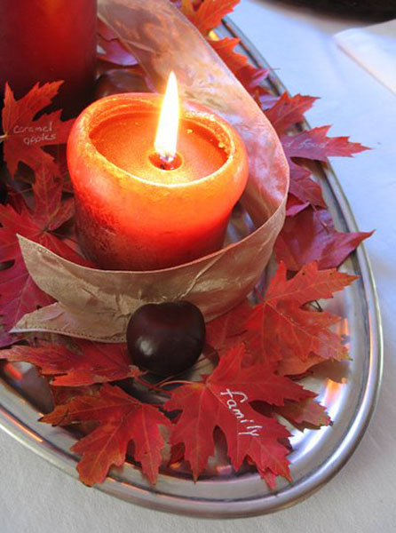 red candle centerpiece idea