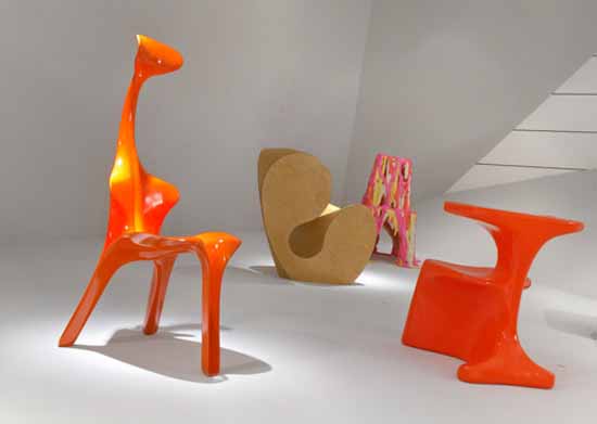 designer chair in orange color