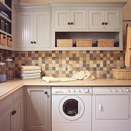 laundry room design in eco style