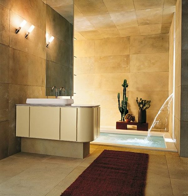 contemporary in floor bathtub