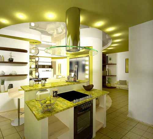 Green Apple Kitchen Design And Decoration Theme White And