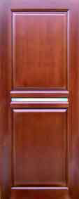 solid wood interior door in reddish brown color