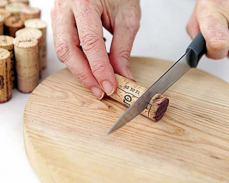 preparing wine corks for craft projects