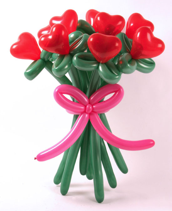 flowers made of long balloons