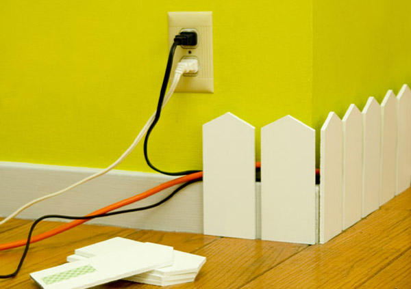 Creative Way to Hide Cables on Wall, Picket Fence from Karl Zahn, Cable  Organizers