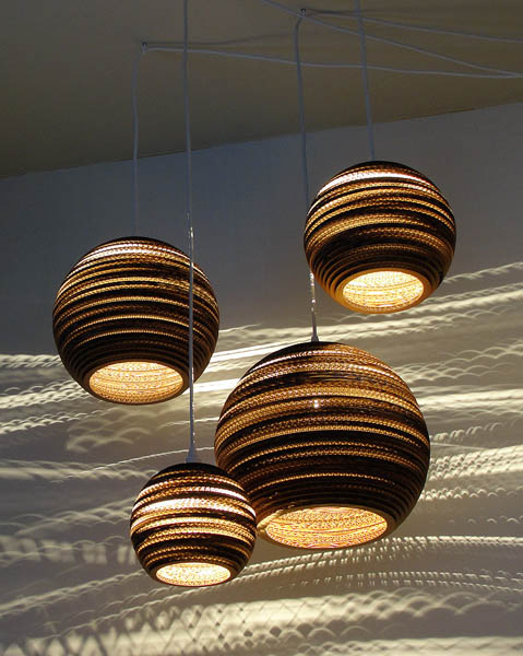 Pendant Light Fixtures Made Of Corrugated Paper Contemporary