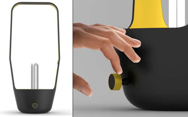 portable light in black and yellow colors