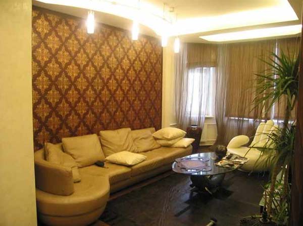 wall design with leather panels