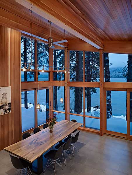 large windows in dining room