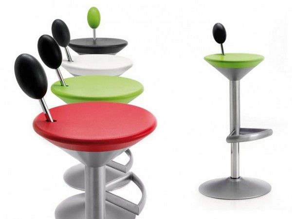 colorful bar stools with olive like backrest