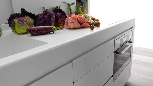 lower kitchen cabinet with integrated sink