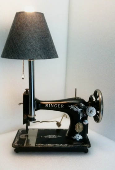 recycling sewing machines for table lamp