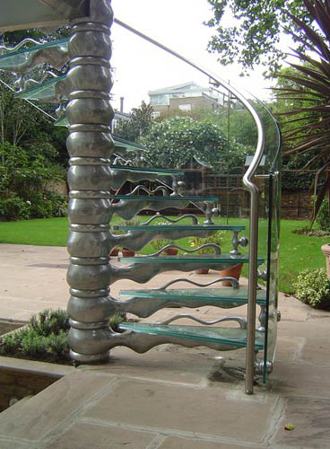 staircase design steel and glass