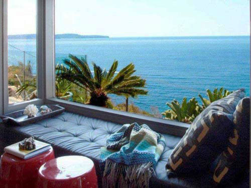 window seat design with beautiful sea view